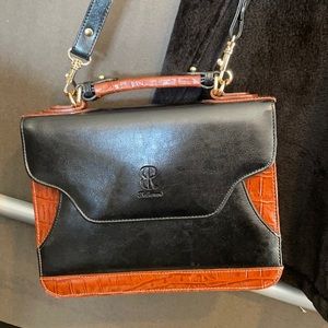 BELROSE leather mini briefcase bag w/ strap